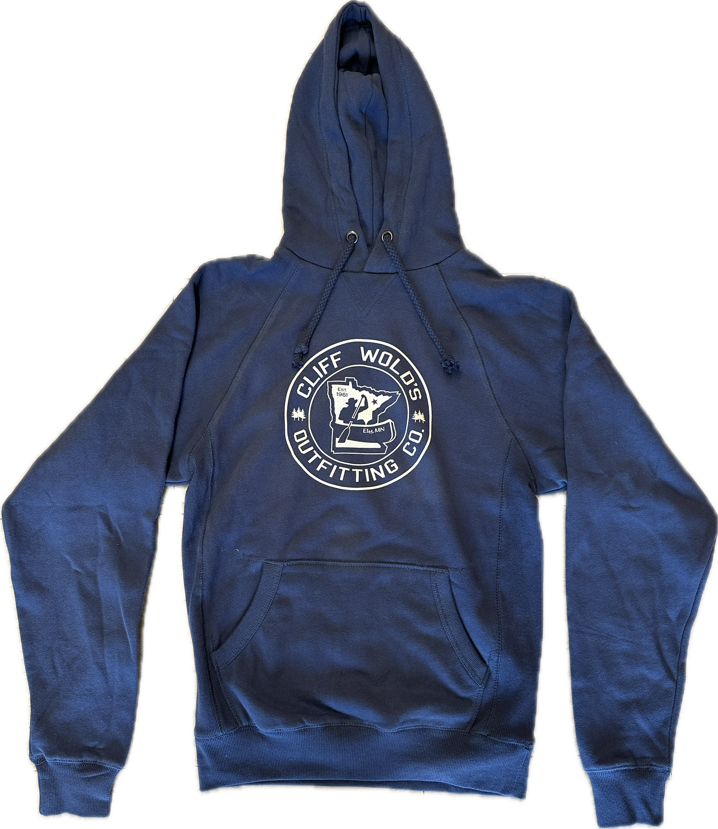 Hooded Sweatshirt Cliff Wold's Logo (Steel Blue)