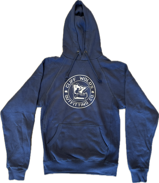 Hooded Sweatshirt Cliff Wold's Logo (Steel Blue)