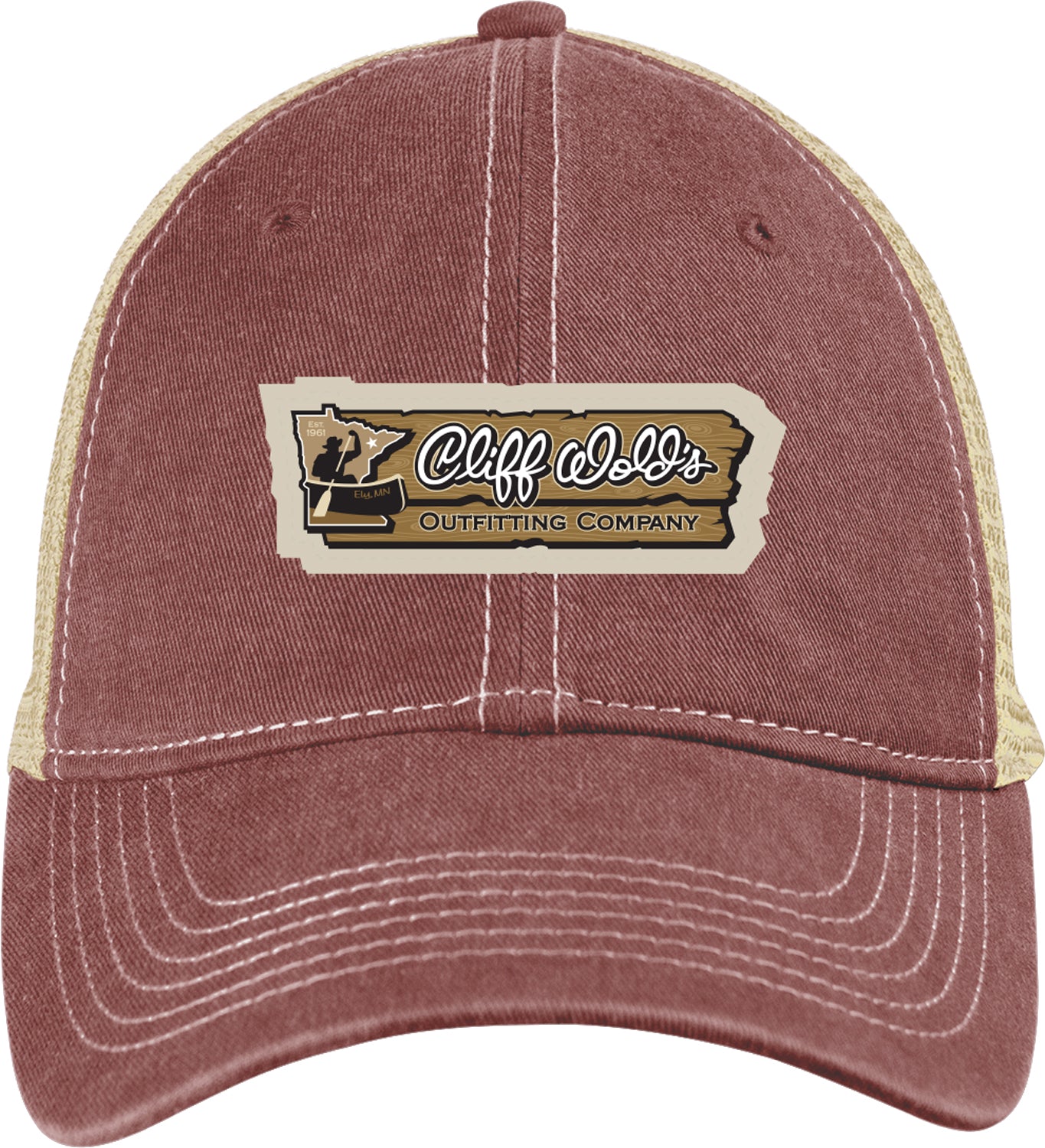 Hat Cliff Wold's Scout Trucker, Maroon/Khaki